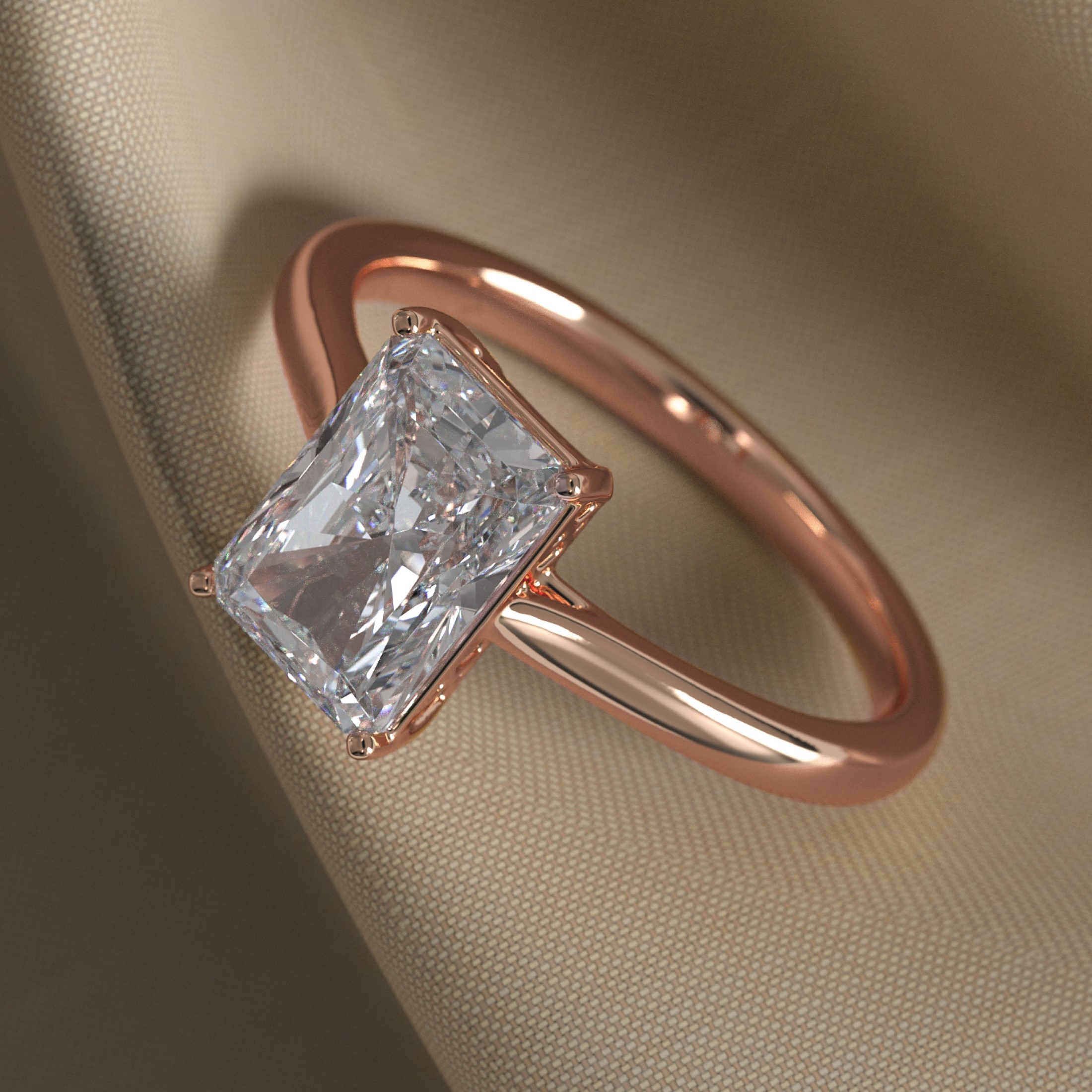 14k Solid White Gold Solitaire Diamond Engagement Ring IGI GIA Lab Grown